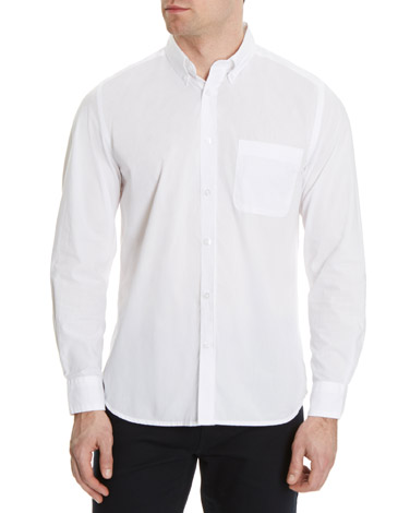 Long-Sleeved End-On-End Cotton Shirt